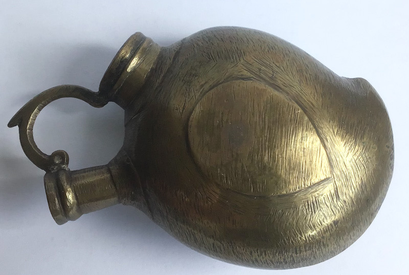 Antique hand worked brass or bronze wine flask